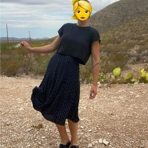 Loft flowy midi skirt